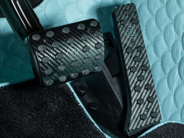 BRABUS Carbon Fiber Pedal Kit, featuring premium carbon fiber construction for a sporty and luxurious interior upgrade