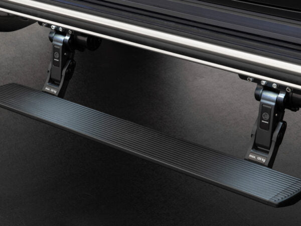 BRABUS Retractable Running Boards for Mercedes-AMG G63 4×4² W463A, offering automatic deployment for effortless entry and exit.