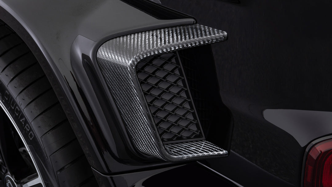 Luxury BRABUS Carbon Fiber Fender Attachments for G-Class, featuring high-grade carbon fiber and seamless Widestar integration