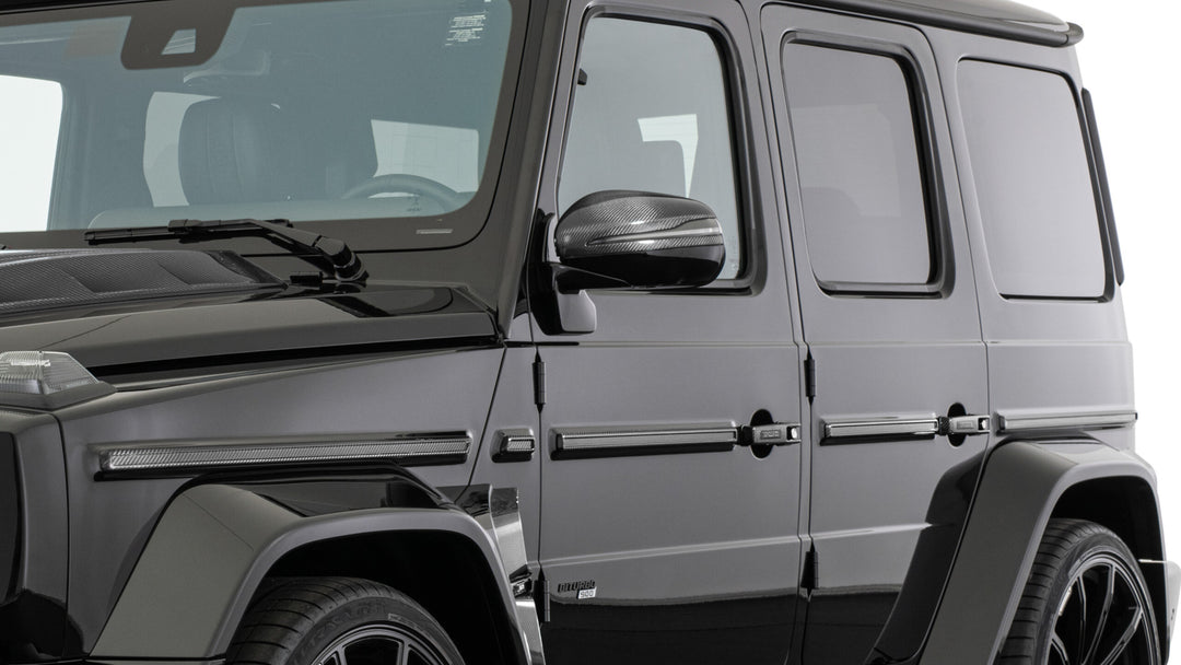 Brabus Carbon Fiber Trim Line for Mercedes-Benz G-Class - 10-Piece Set Enhances Exterior with Glossy/Matte Finish Options