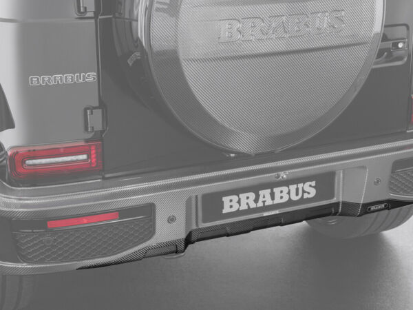 BRABUS Carbon Fiber Rear Underride Guard for Widestar Kit, enhancing aerodynamics and aesthetics of the Mercedes-Benz G-Class W463A