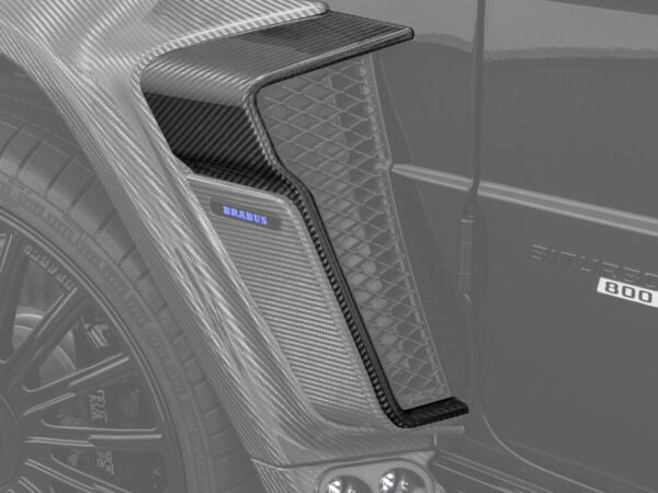 BRABUS Carbon Fiber Inserts for Widestar Kit, designed to enhance the aggressive styling of the Mercedes-Benz G-Class W463A with high-grade carbon fiber details