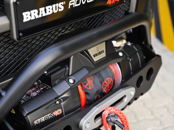 BRABUS Adventure Package Winch installed on a Mercedes-Benz G-Class 4x4², showcasing its rugged design and powerful recovery capability