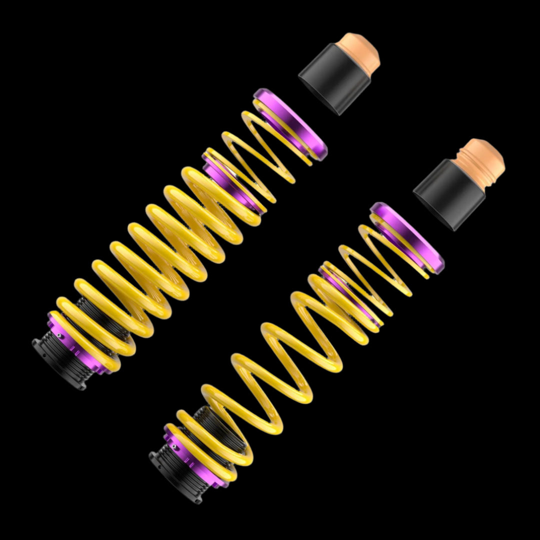 Spring set with detailed view of thread adjustment mechanism for precise tuning.

