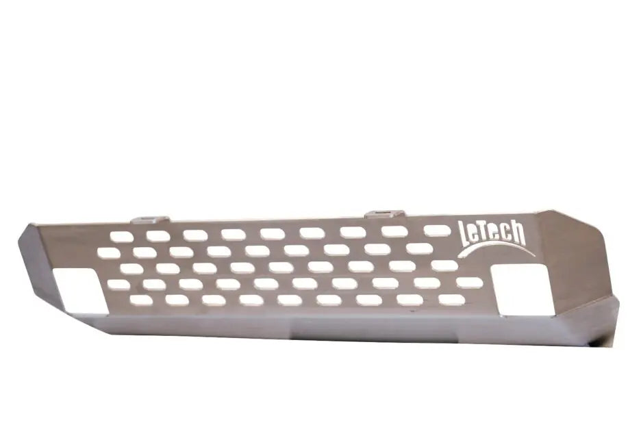 Durable and corrosion-resistant LETECH Engine Skid Plate made from high-quality stainless steel, integrated with a winch bumper.