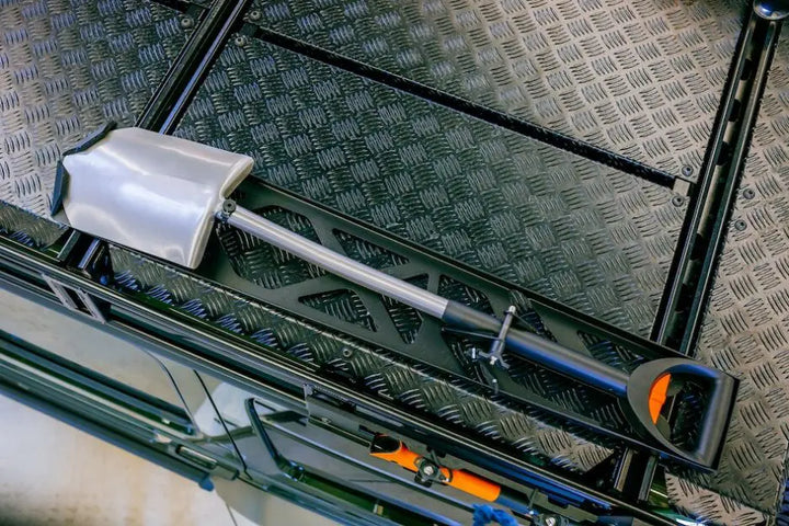 Durable and stylish LETECH Shovel Holder designed to seamlessly integrate with your G-Class and roof rack