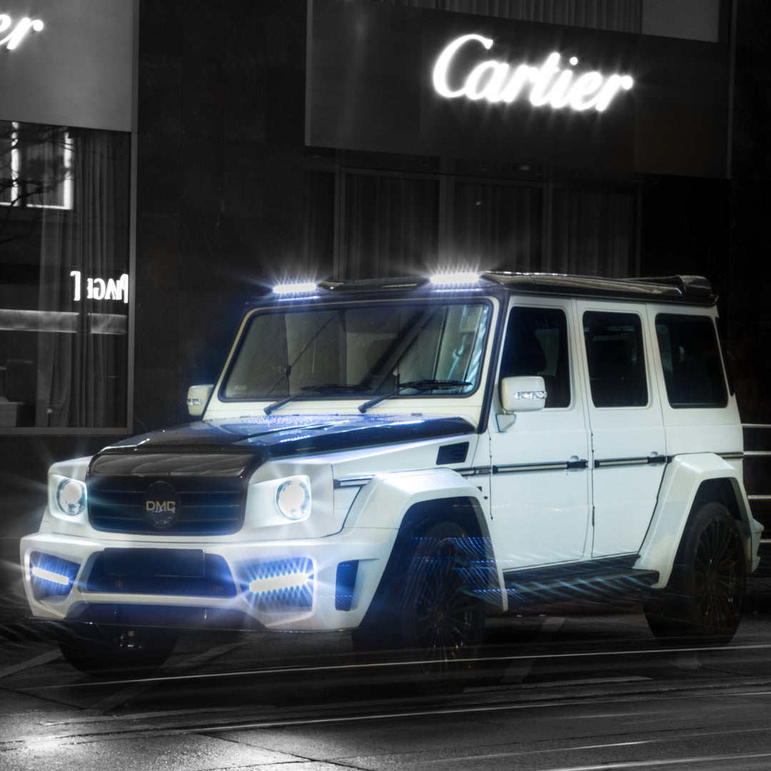 Upgrade your G63 with the DMC LED Roof Zeus. Unrivaled brightness, seamless fit, & premium style. Dominate the night with this luxury upgrade!