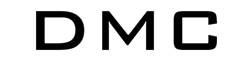 DMC logo black and white blod lettering