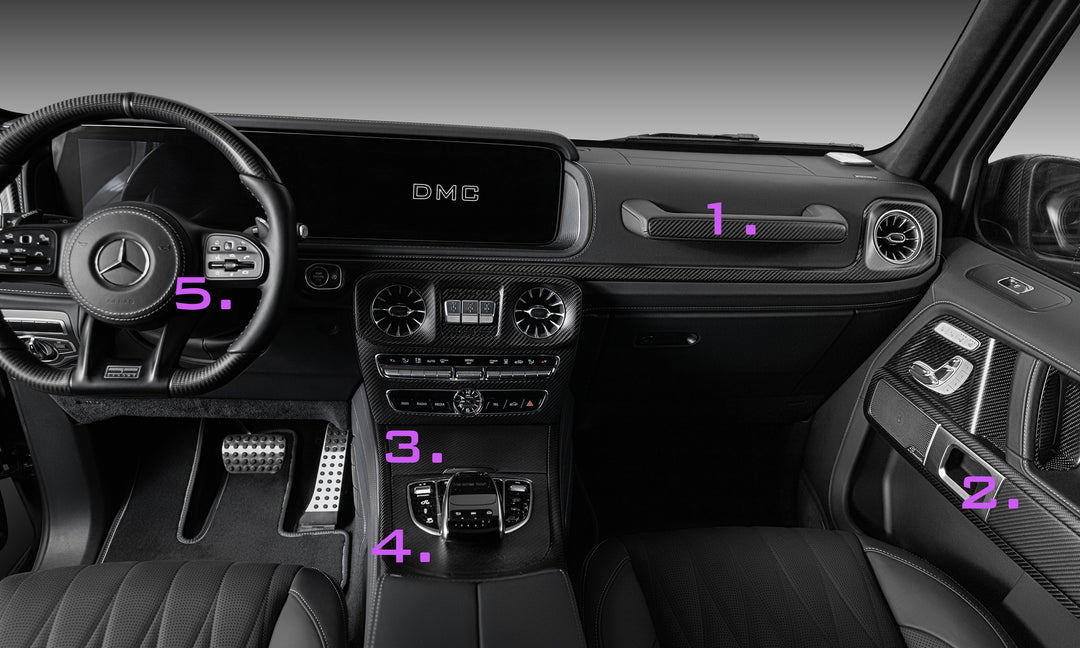 dmc, carbon-fiber, interior-kit, mercedes, amg, g-class, w463a, w464, lhd, rhd