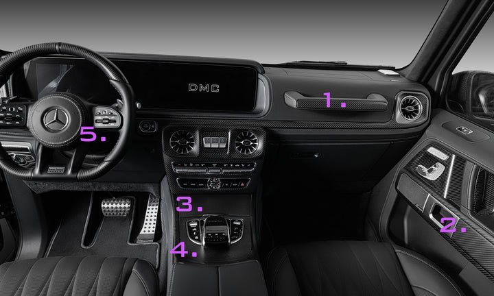 dmc, carbon-fiber, interior-kit, mercedes, amg, g-class, w463a, w464, lhd, rhd