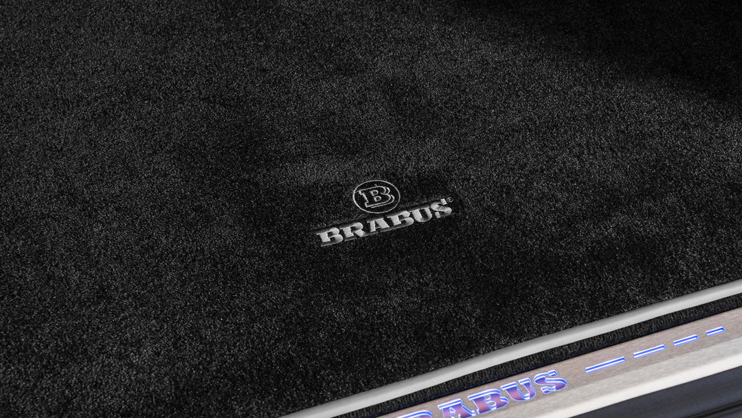 BRABUS Velour Trunk Mat for Mercedes-Benz G-Class W463A, showcasing the premium interior styling and protective design.