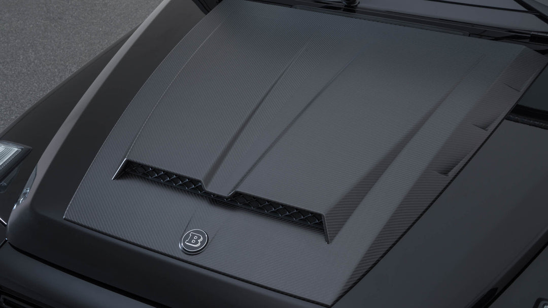 Brabus Carbon Powerdome Hood for Mercedes-AMG G63 (W463A) – Matte Carbon Fiber with Aggressive Powerdome Design