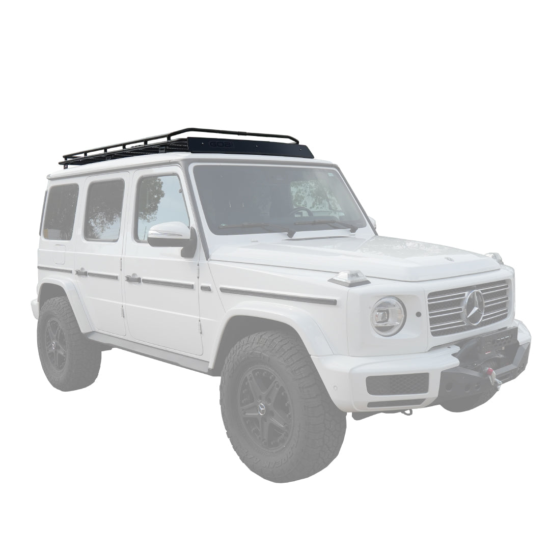 Low profile roof rack for Mercedes-Benz. front right view 