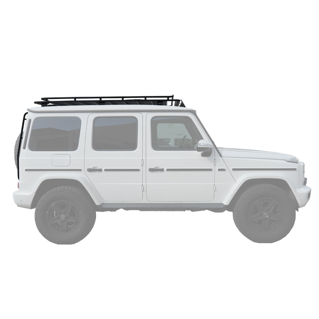 Low profile roof rack for Mercedes-Benz. side view