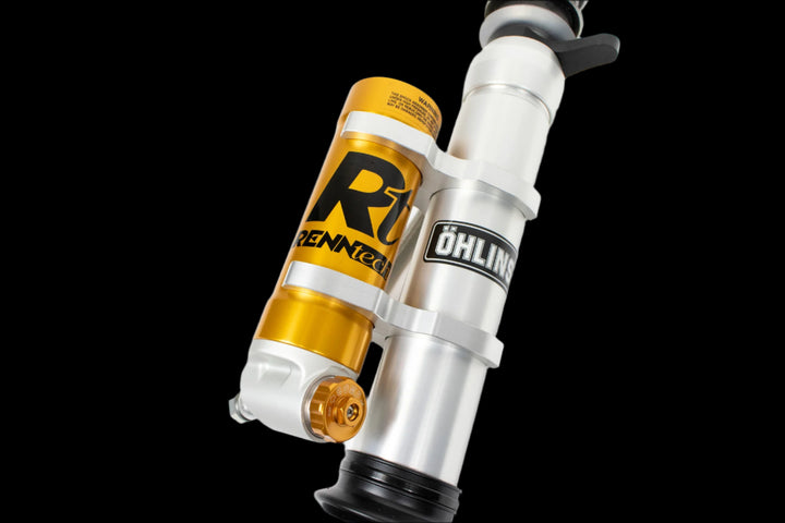 High-performance RENNtech shock absorbers with Öhlins engineering, designed for Mercedes G-Class W463 luxury SUVs.