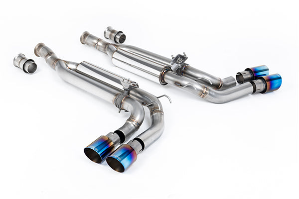 Milltek Sport Valved Cat-Back Exhaust System for Mercedes-Benz G63 with burnt blue brushed titanium tips