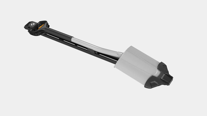 LETECH Shovel Holder Quickmount installed on a roof rack, showcasing its secure and convenient design.