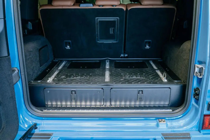 The durable and functional LETECH Storage Box Drawer System designed to seamlessly integrate with your G-Class, maximizing cargo space.