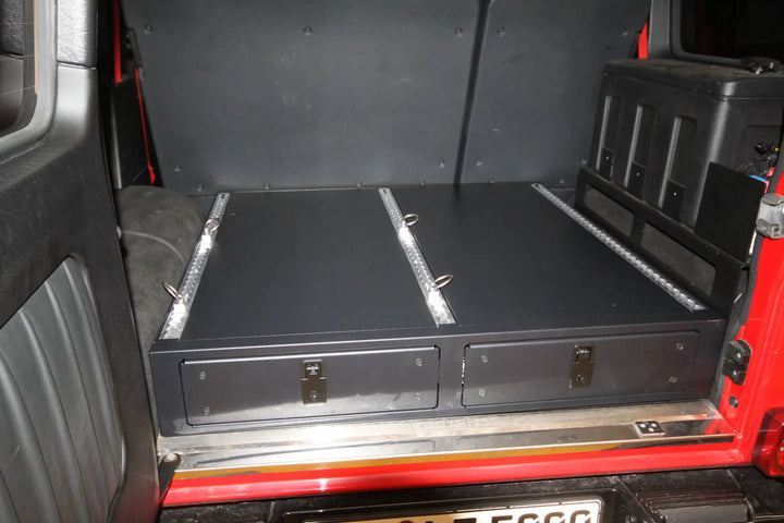 LETECH Storage Box Drawer System installed in a G-Class (W463), showcasing its organized design
