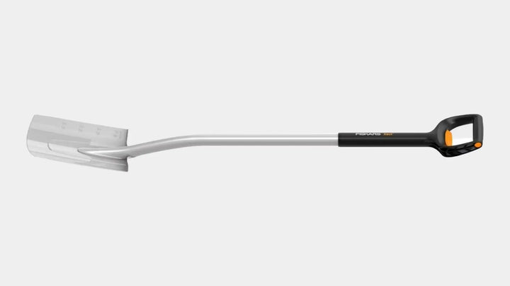 Premium Fiskars Shovel designed for versatile and durable performance side quarter view 