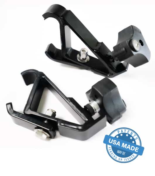 GOBI HI-Lift Attachment installed on a Mercedes-Benz G-Wagon with GOBI Stealth Roof Rack, showcasing its secure mounting and streamlined design.