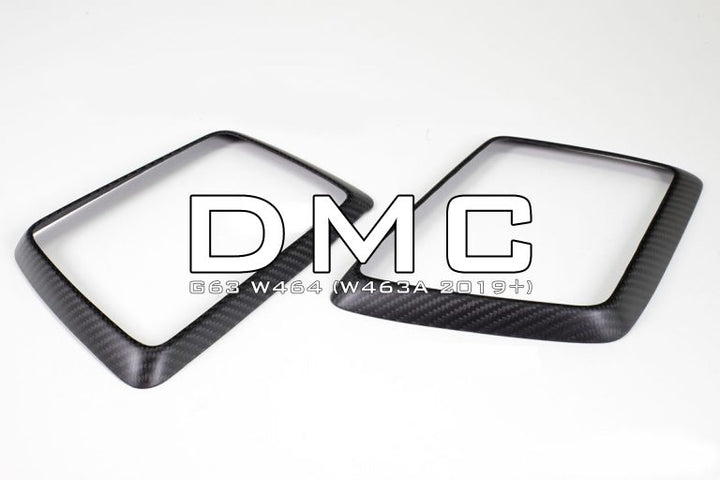 DMC Carbon fiber front light frames on white background 