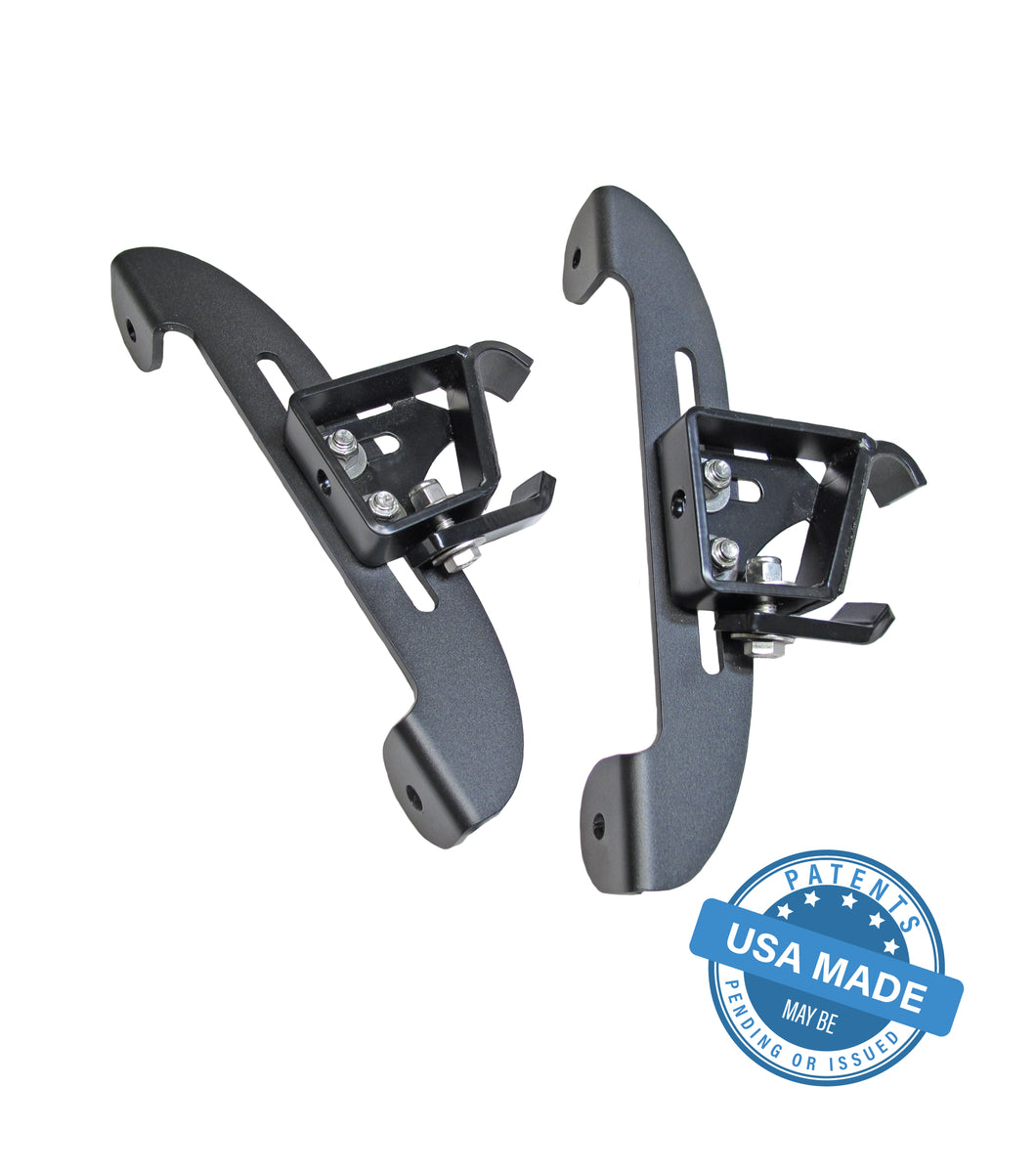 GOBI Maxtrax/Actiontrax Brackets mounted on a Mercedes-Benz G-Wagon with GOBI Stealth Roof Rack, showcasing their secure recovery board storage and seamless design