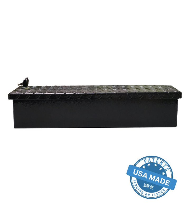 Close-up of the GOBI Small Tool Box, highlighting its durable aluminum construction and checker-plated anti-slip lid