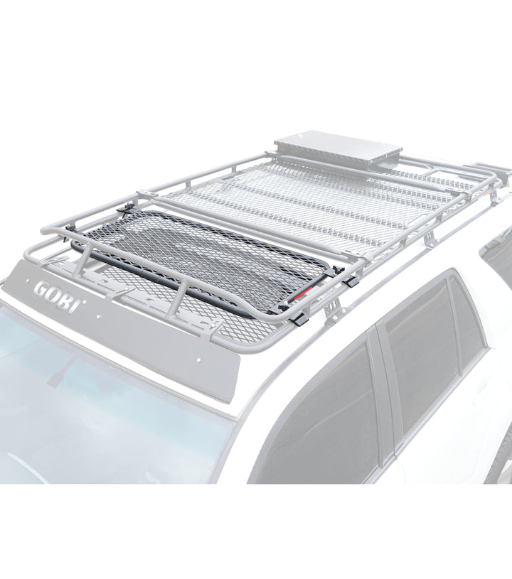 GOBI Sunroof Insert installed on a Mercedes-Benz G-Wagon with GOBI Stealth Rack, showcasing its expanded cargo capacity installed