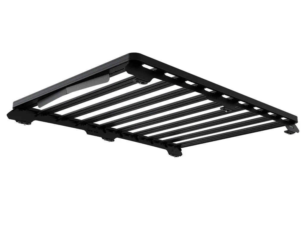 Modular Front Runner Slimline II Roof Rack system on a Mercedes G-Class, ready for customization with bike mounts, water tanks, and other accessories.