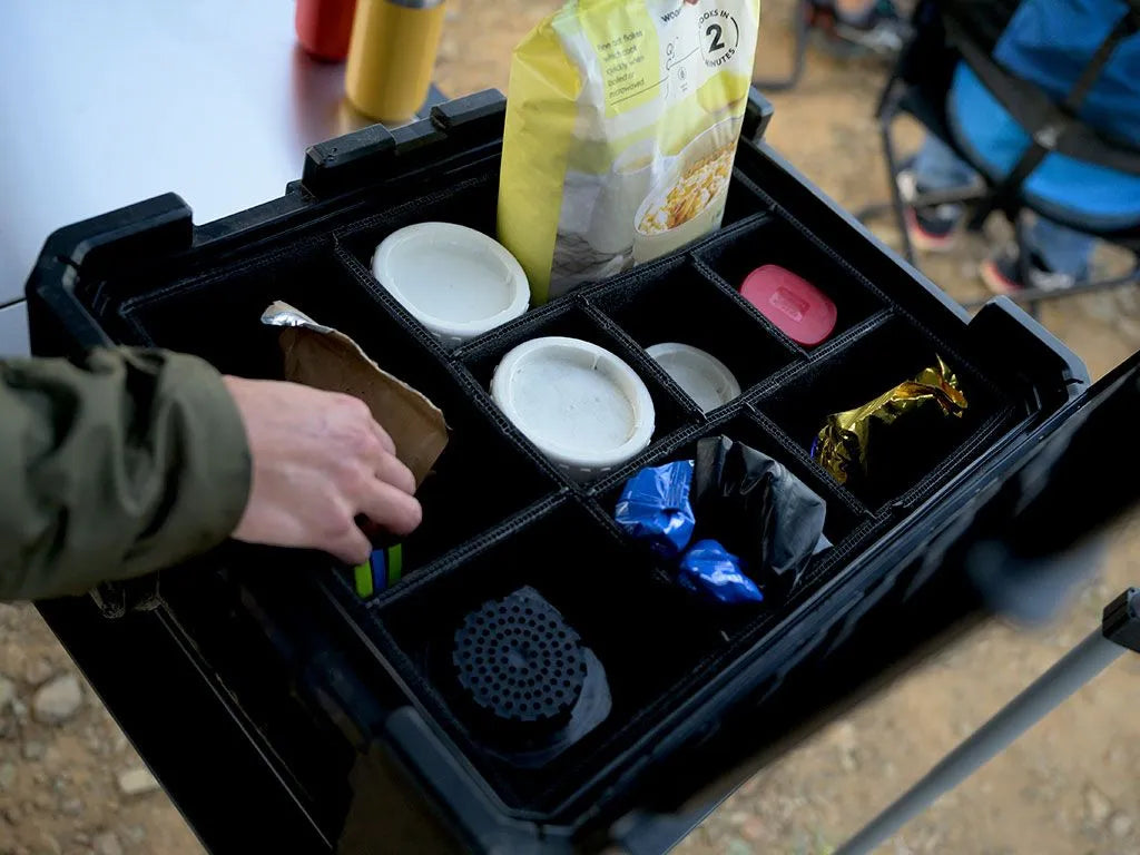 Front Runner Storage Box Foam Dividers with included utility knife and clips, ready for custom gear organization