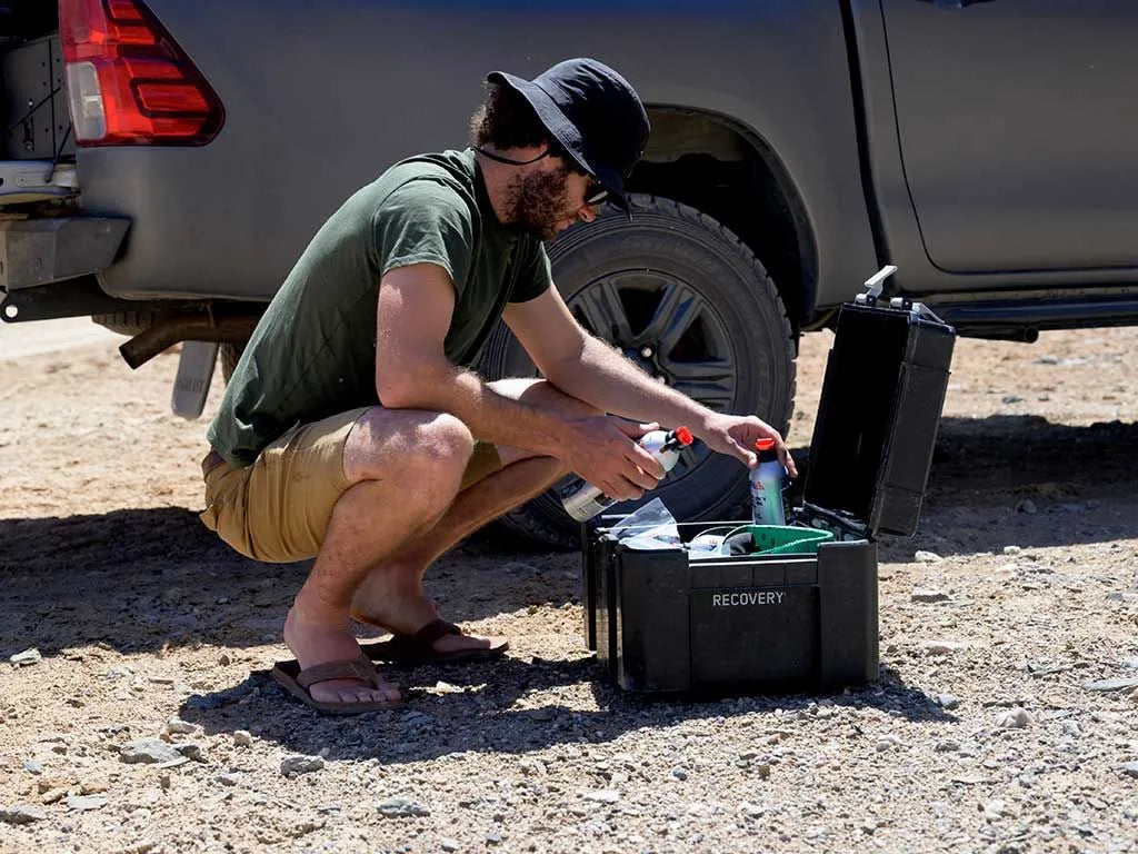 Adventure-ready Wolf Pack Pro container with Hi-Lid Kit, keeping essential gear safe and accessible on remote expeditions.