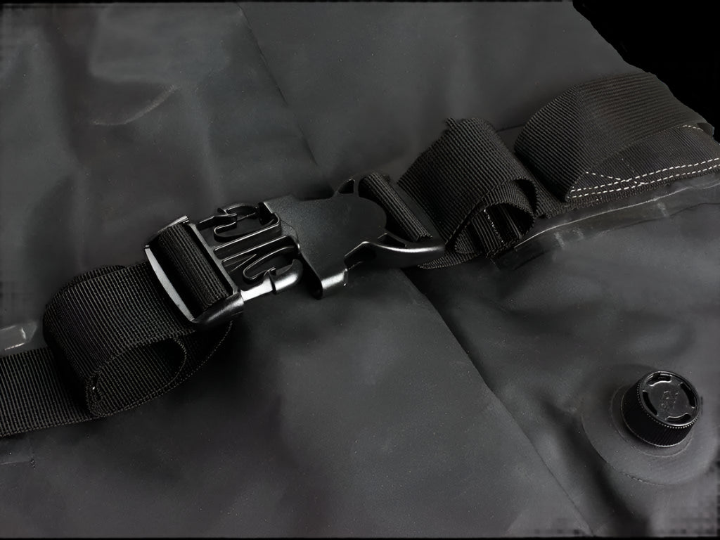 Front Runner Typhoon Bag with luxury black finish and grey double stitching, designed for premium adventure storage.