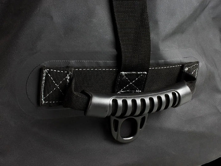 Typhoon Bag with soft-grip side handles, ready for transport to camp, highlighting premium outdoor storage.