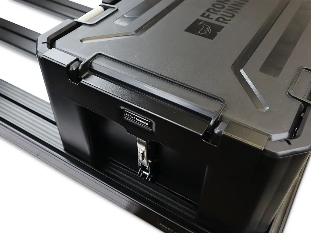 Wolf Pack Pro container fastened with the MKII rack mounting bracket featuring quick-release latch for easy access.