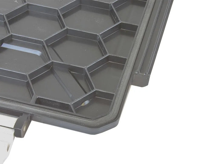 Close-up of Wolf Pack Pro’s powder-coated aluminum clasps designed for easy operation with gloves.