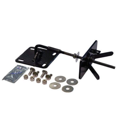 GOBI Universal Spare Tire Mount securely holding a full-size tire on a Stealth Rack, ideal for overlanding expeditions.